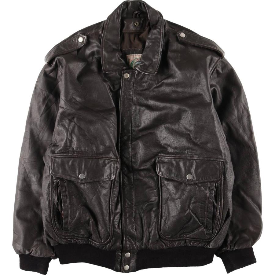 古着 KONELY A-2タイプ レザーフライトジャケット メンズL相当