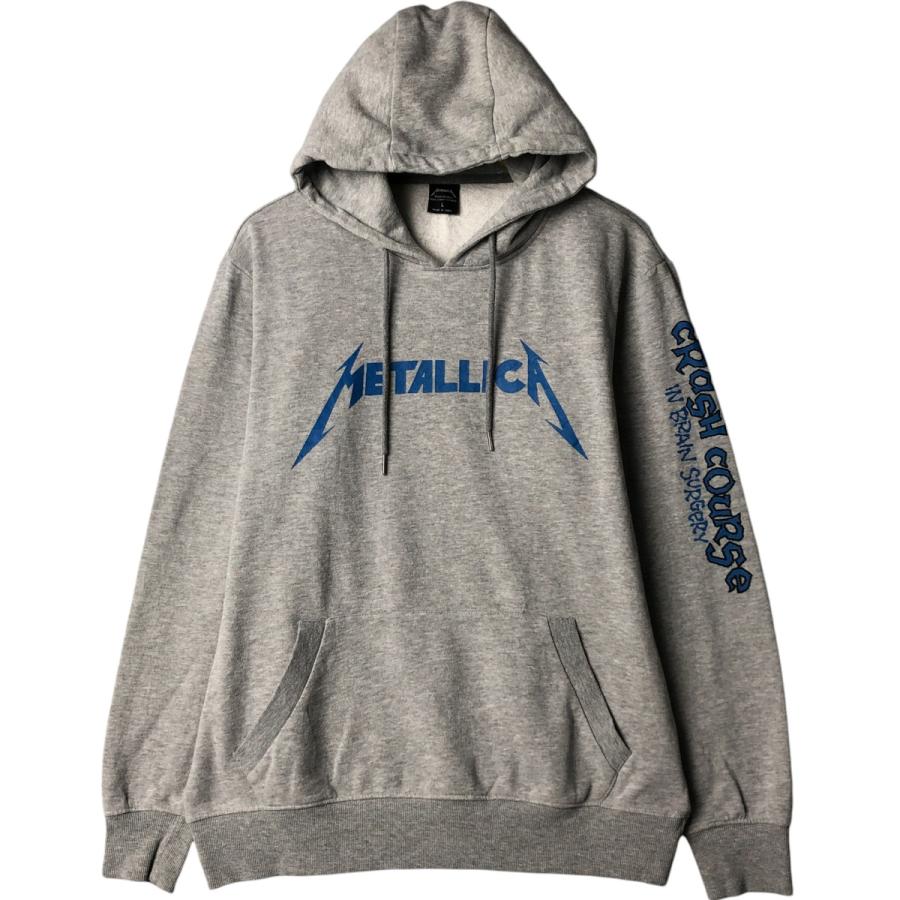 古着 LLICA メタリカ ドクロ柄 スカル柄 バンド スウェットプルオーバーパーカー メンズL相当/eaa556047 古着 METALLICA メタリカ ドクロ柄 スカル柄 バンド スウェットプル