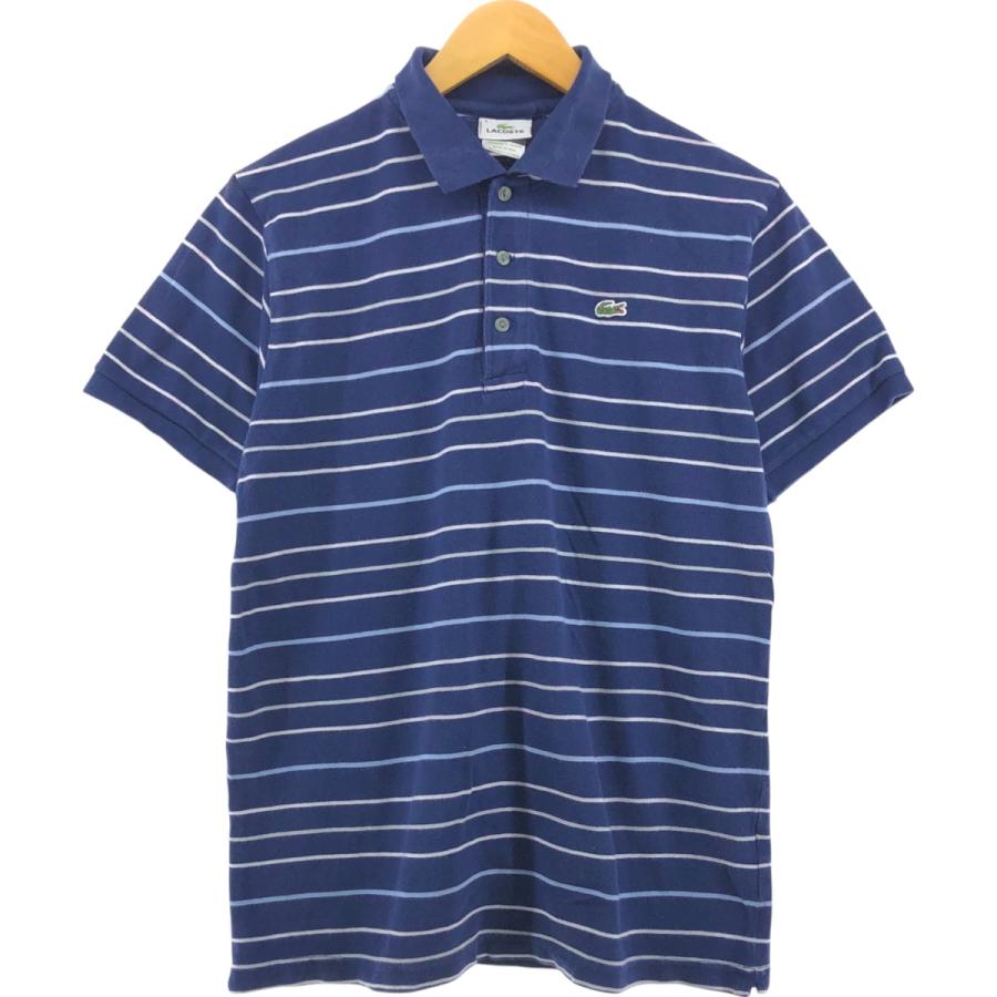 LACOSTE（ラコステ） 古着 半袖 ボーダー ポロシャツ 5 メンズL相当 