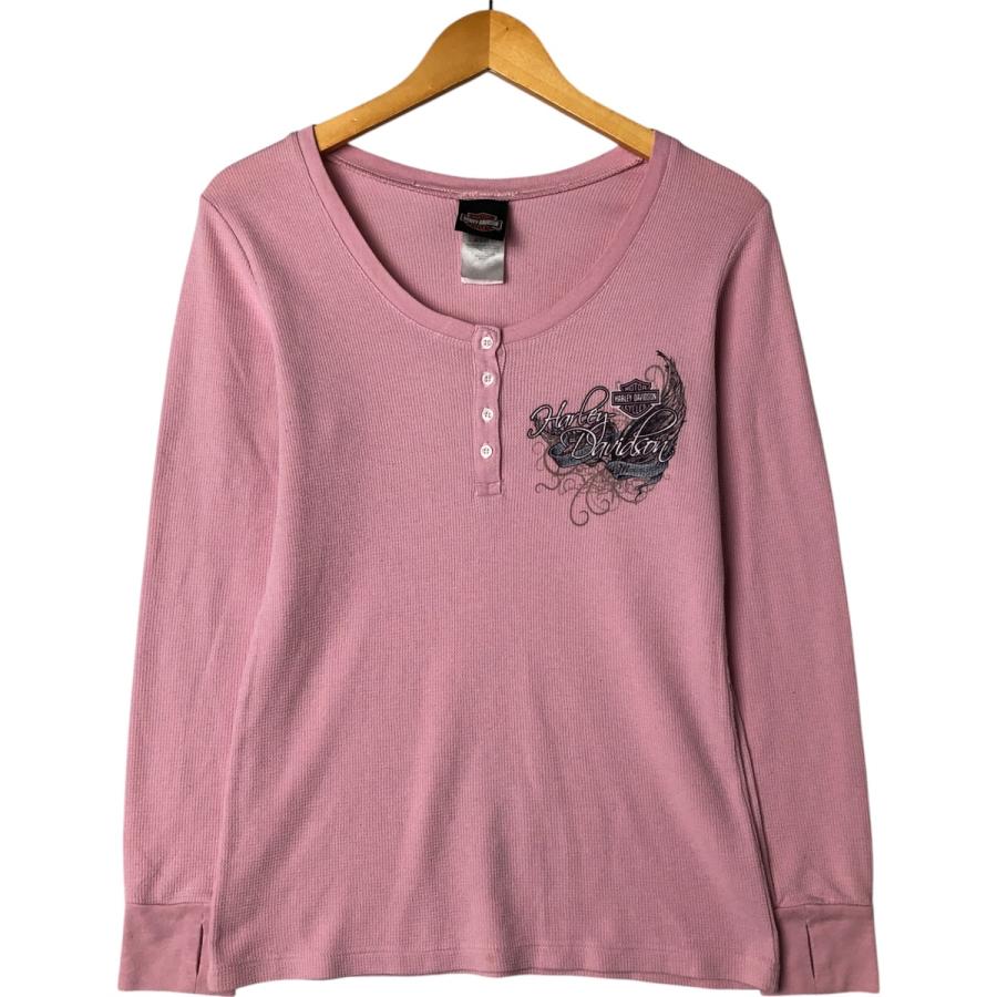 古着 00年代 ハーレーダビッドソン ヘンリーネック サムホール付き  