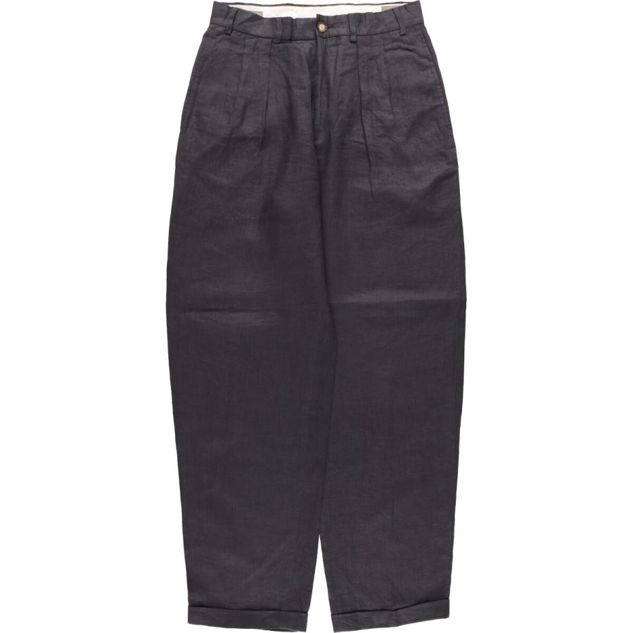 古着 リネンタックパンツ イタリア製 リネンスラックス ワイドパンツ ストリート 古着 90s Italy製 MABITEX 2タック 上質 100% リネン スラックス