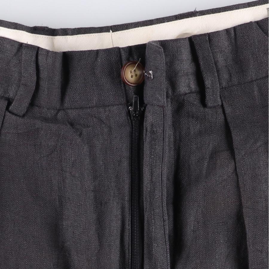 古着 STRUCTURE ツータック リネンパンツ スラックス メンズw30