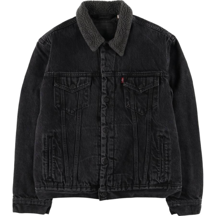 古着 リーバイス Levi's ブラックデニムボアジャケット メンズM相当 /eaa558796 Levi's（リーバイス） 古着 ブラックデニムボアジャケット メンズM相当