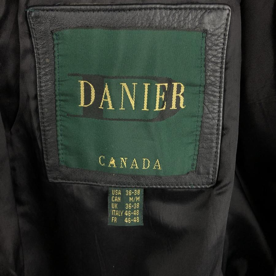 古着 DANIER スイングトップタイプ 中綿入り レザーブルゾン メンズM