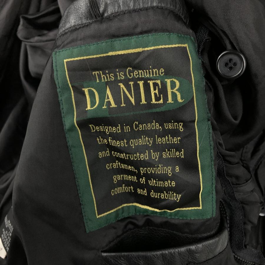 古着 DANIER スイングトップタイプ 中綿入り レザーブルゾン メンズM