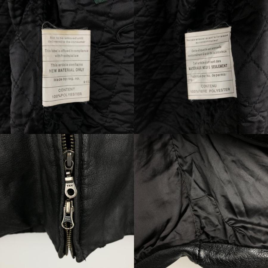古着 DANIER スイングトップタイプ 中綿入り レザーブルゾン メンズM