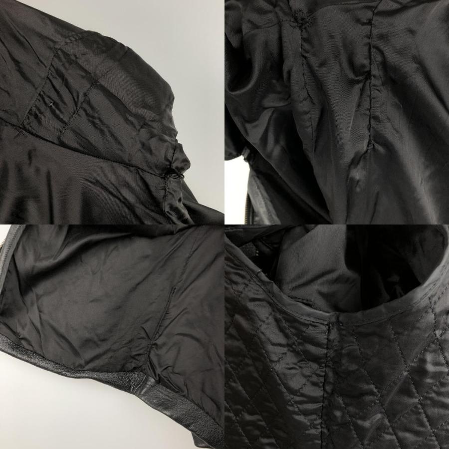 古着 DANIER スイングトップタイプ 中綿入り レザーブルゾン メンズM