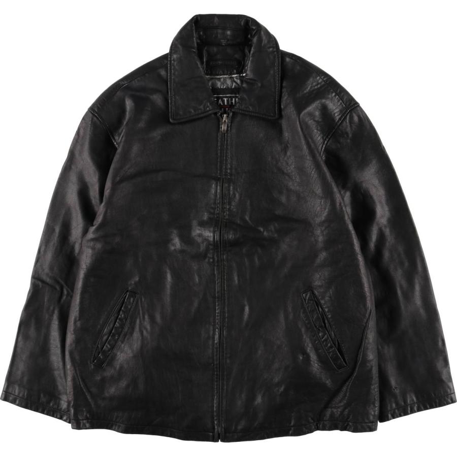 古着 LEATHER LIMITED 中綿入り スイングトップタイプ レザーブルゾン