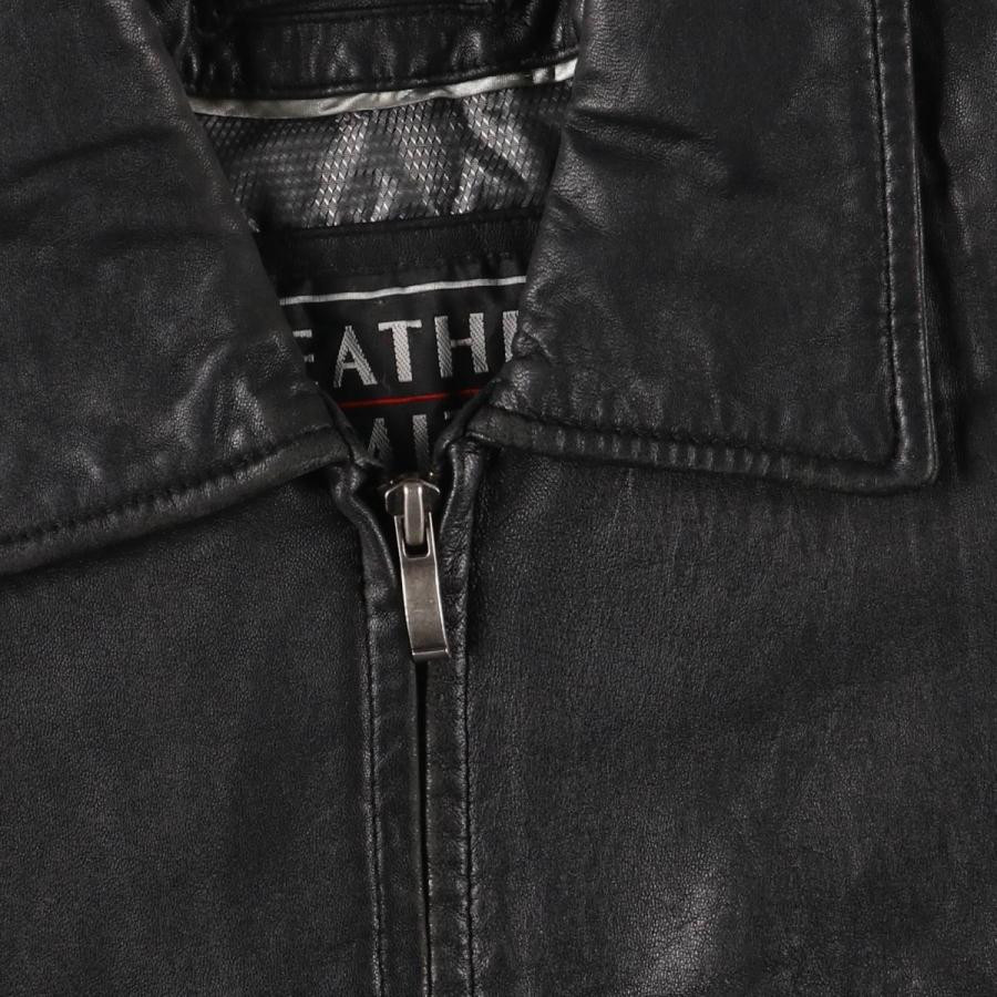 アメリカ古着 刺繍 デザイン レザー 革 ブルゾン ジャケット レトロ 古着 古着 LEATHER LIMITED 中綿入り スイングトップタイプ レザーブルゾン