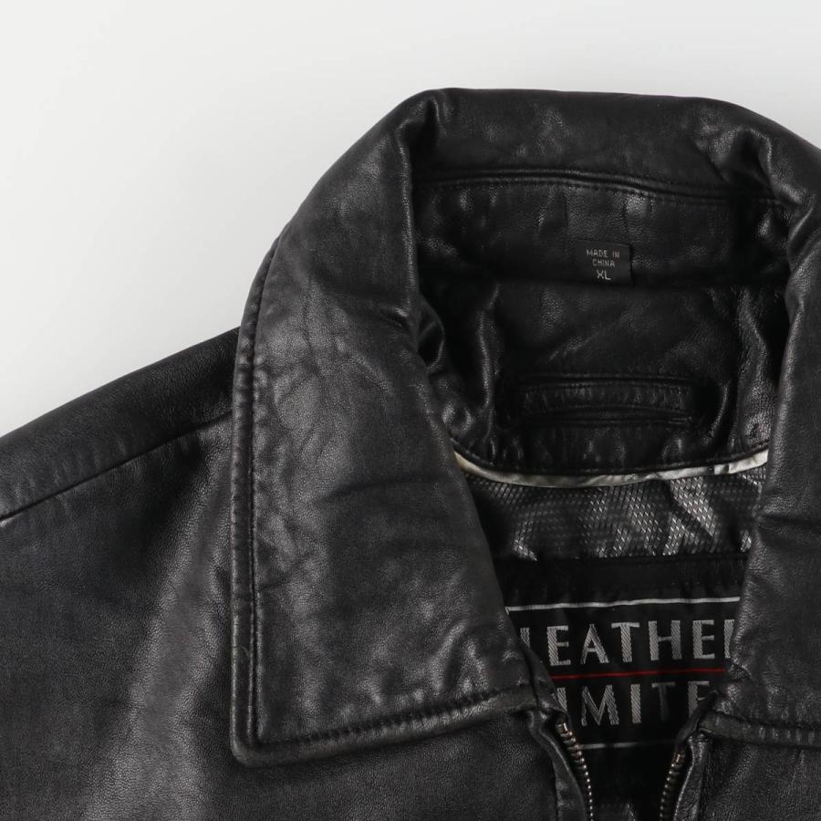 古着 LEATHER LIMITED 中綿入り スイングトップタイプ レザーブルゾン