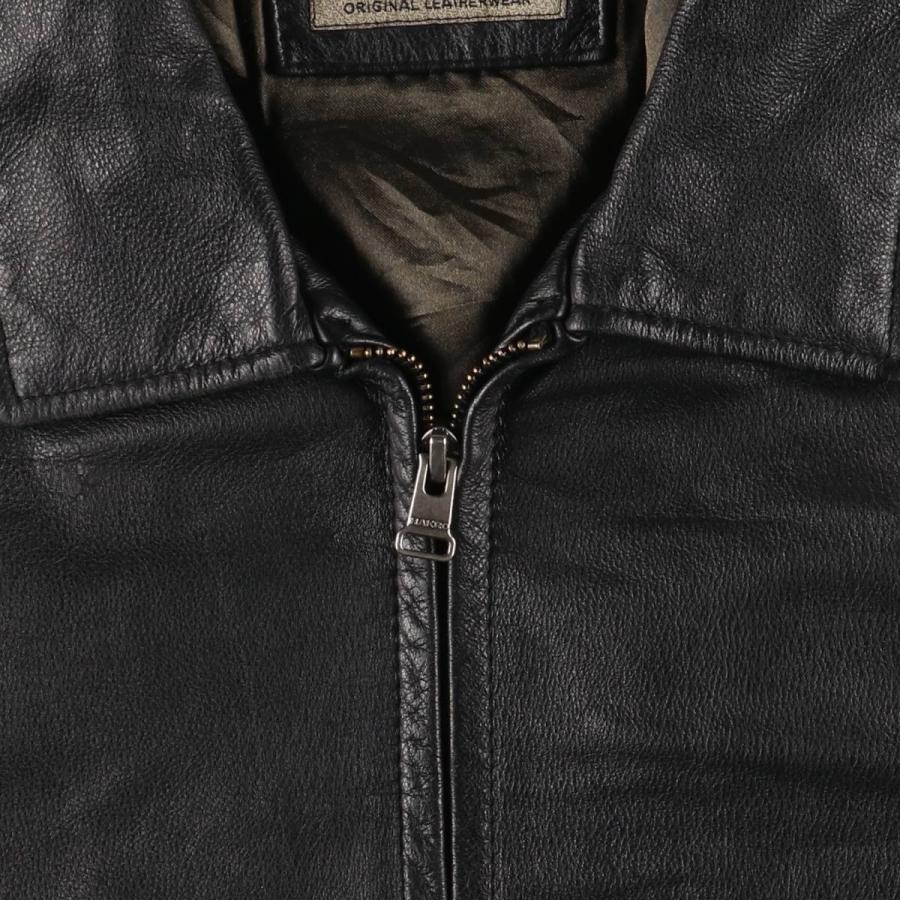 古着 TRAPPER スイングトップタイプ 中綿入り レザーブルゾン メンズM