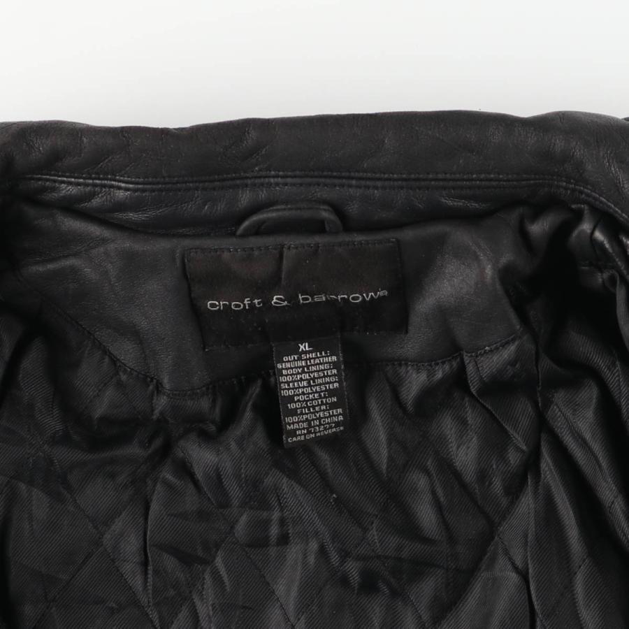 古着 croft and barrow スイングトップタイプ 中綿入り レザーブルゾン