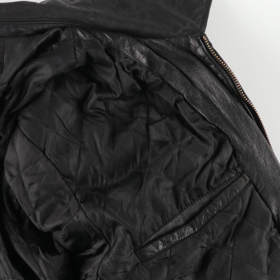 古着 croft and barrow スイングトップタイプ 中綿入り レザーブルゾン