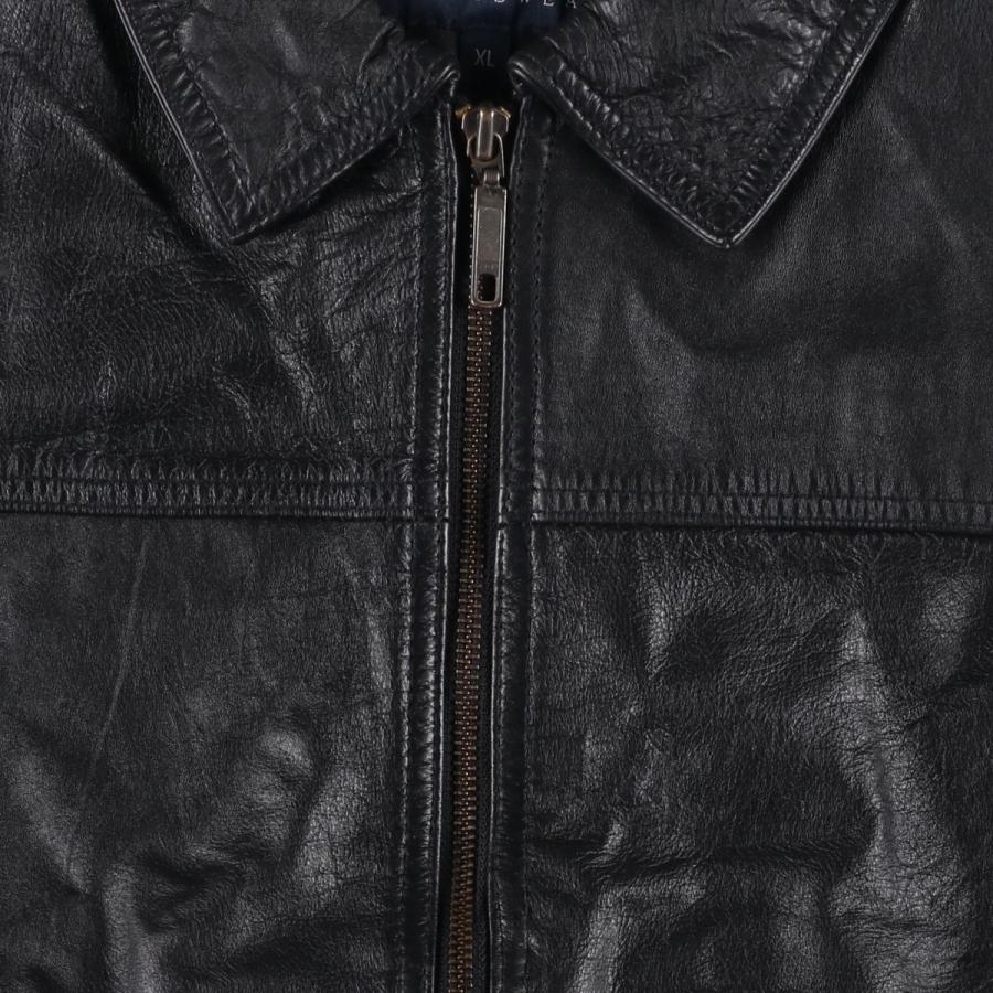 古着 ARMAND THIERY スイングトップタイプ レザーブルゾン メンズXL