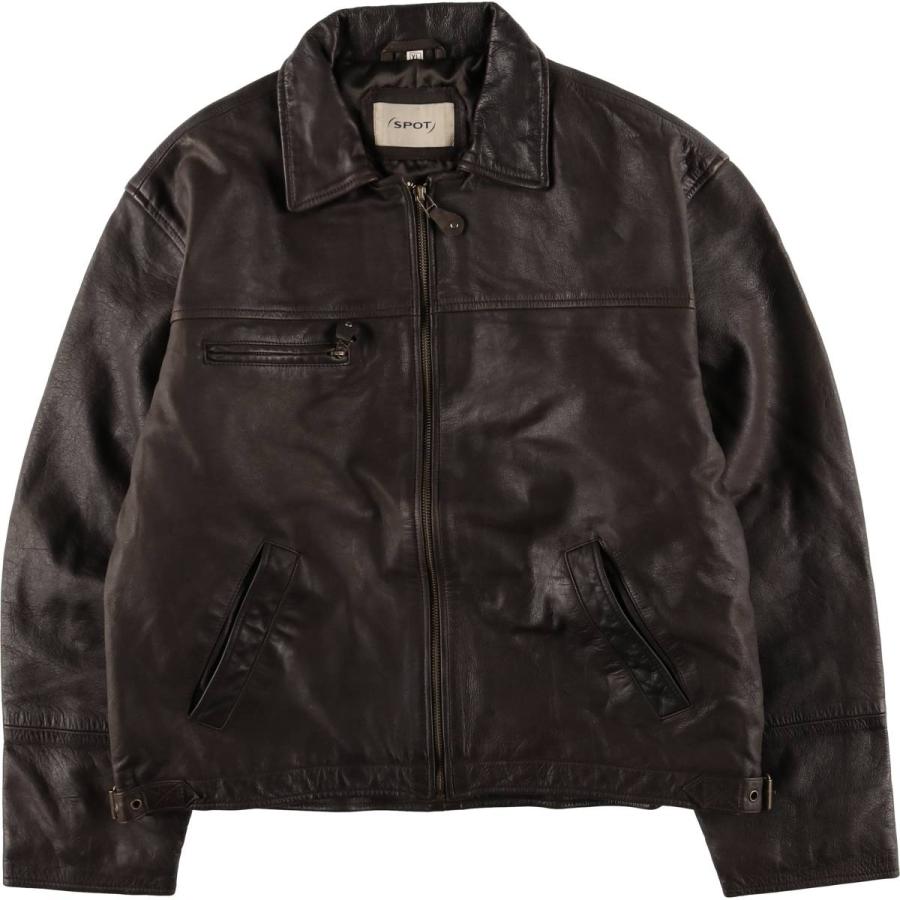 古着 SPOT 中綿入り スイングトップタイプ レザーブルゾン メンズXL  