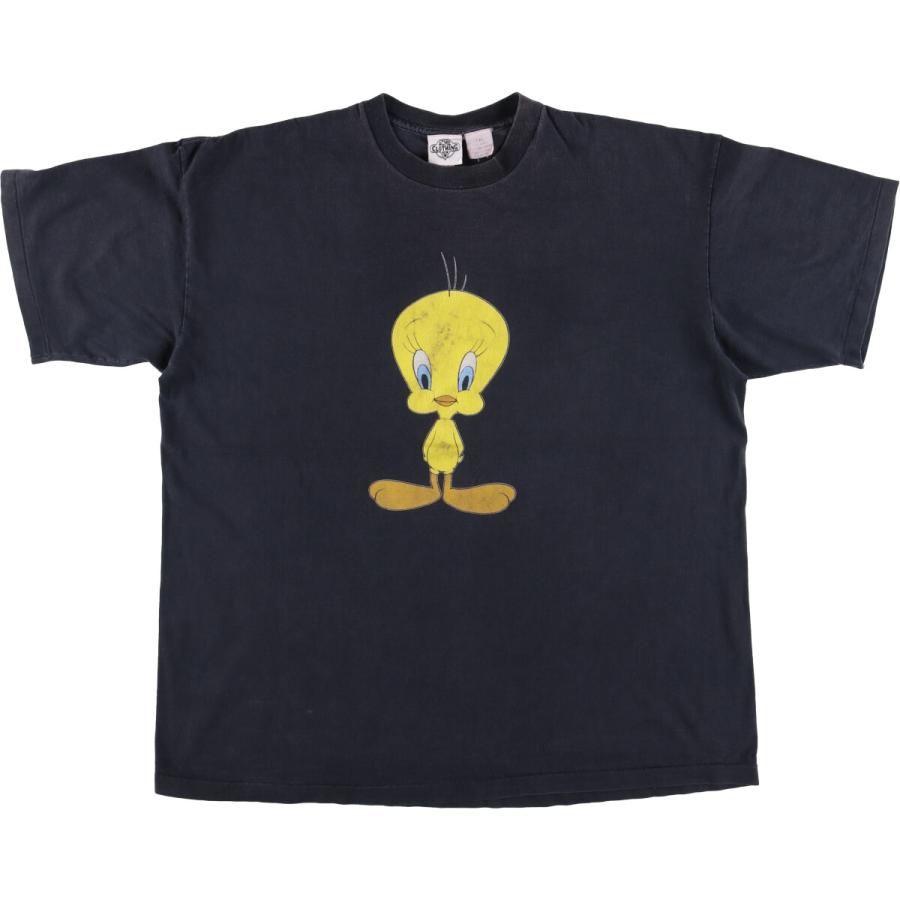 BiUD キャラ Tシャツ 古着 ネイビー ルーニーテューンズ Vネック BiUD キャラ Tシャツ 古着 ネイビー ルーニーテューンズ Vネック