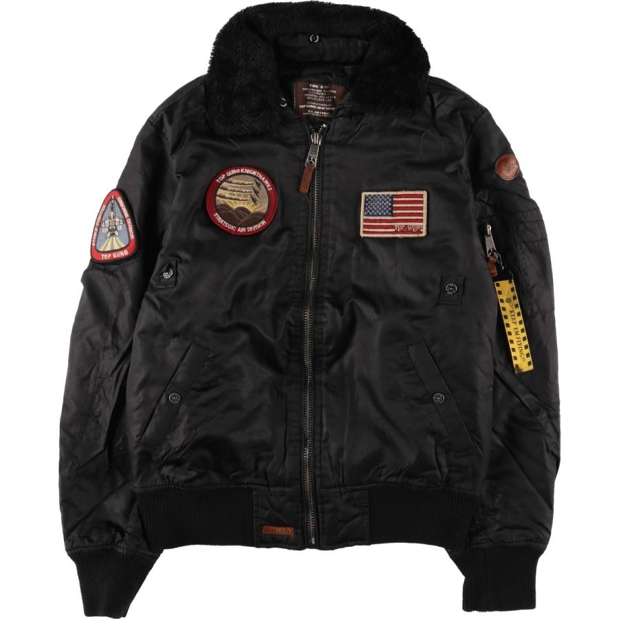 古着 民間品 TOP GUN B-15タイプ 星条旗柄 ミリタリー フライト