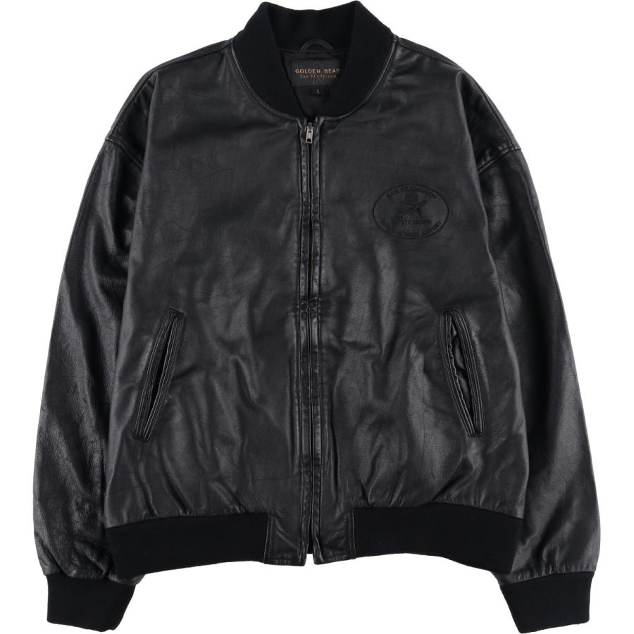 古着 90~00年代 ゴールデンベアー GOLDEN BEAR レザーブルゾン USA製