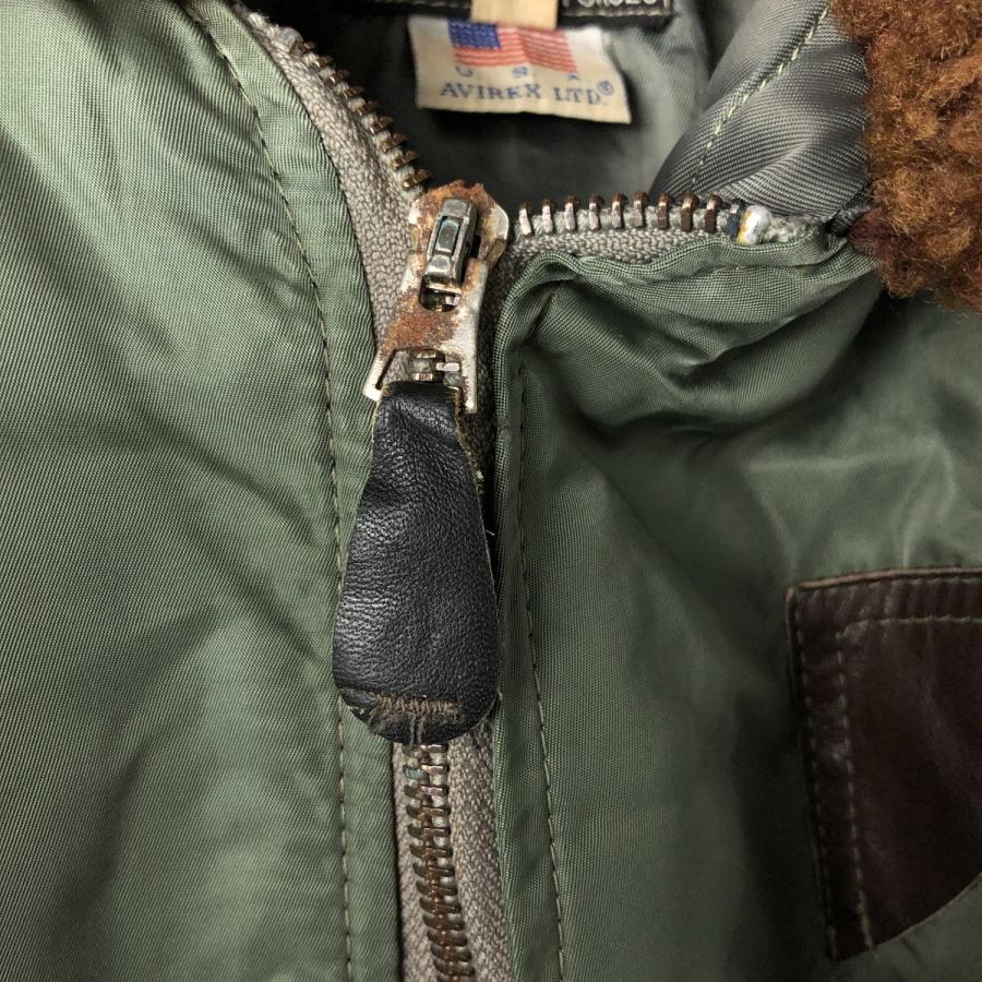 AVIREX B-15 ミリタリー　フライトジャケット　ボア　ヴィンテージ ブランド古着】B-15 ライナー付き レザー フライトジャケット ボア