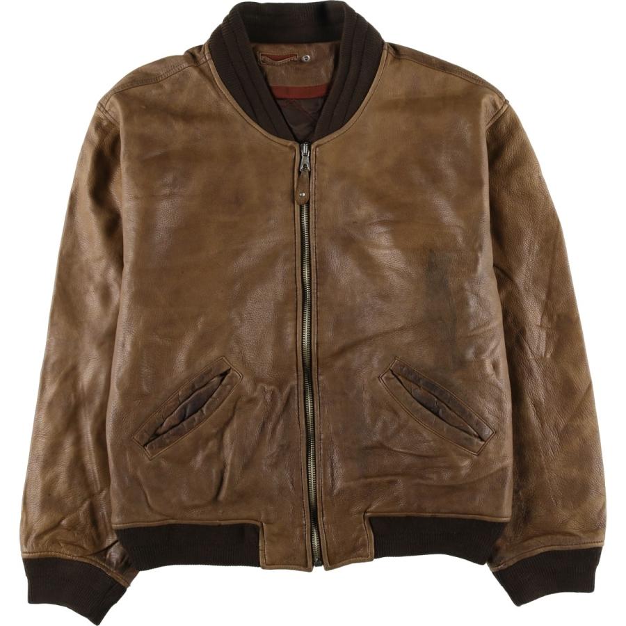 古着 90年代 Harvest Fine Leather レザーブルゾン メンズXL相当