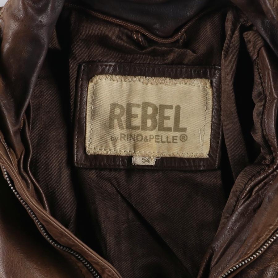 古着 A-2タイプ 中綿入り レザーフライトジャケット メンズL相当