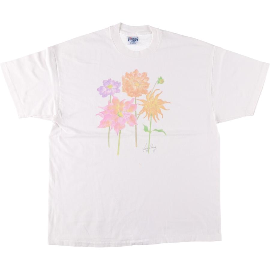 古着 90年代 ヘインズ Hanes BEEFY-T 花柄 プリントTシャツ レディースM相当 ヴィンテージ/eaa629188 古着 90年代 ヘインズ Hanes BEEFY-T 花柄 プリントTシャツ レディース