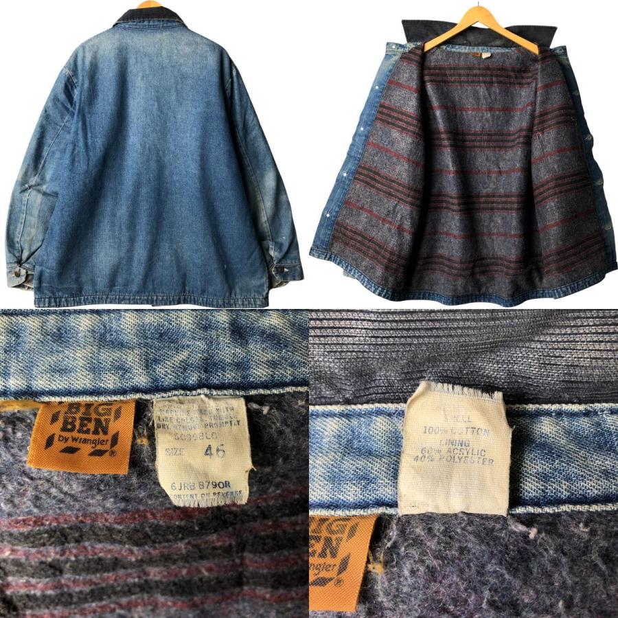 80s Wrangler Bigbenカバーオール　USA製 ビッグベン デニム 80s USA製 BIG BEN by Wranglerラングラー ブランケットライナー