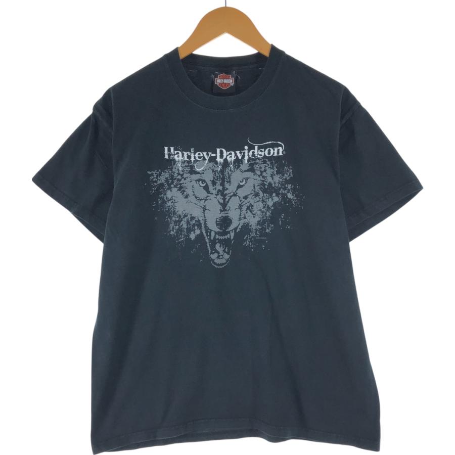 古着 00年代 ハーレーダビッドソン Harley-Davidson オオカミ柄 鷲柄  
