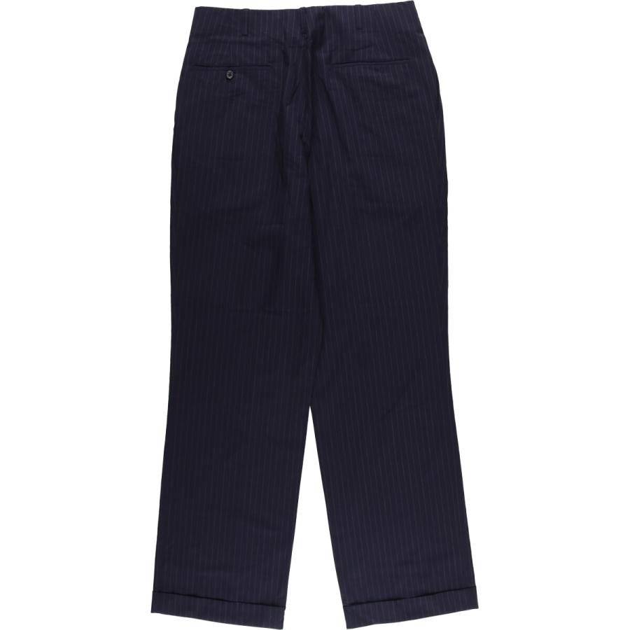 USA古着 JCREW 90s ウールスラックス ストライプ ワイド baggy 古着 ~90年代 Oxxford Clothes ストライプ柄 ツータック