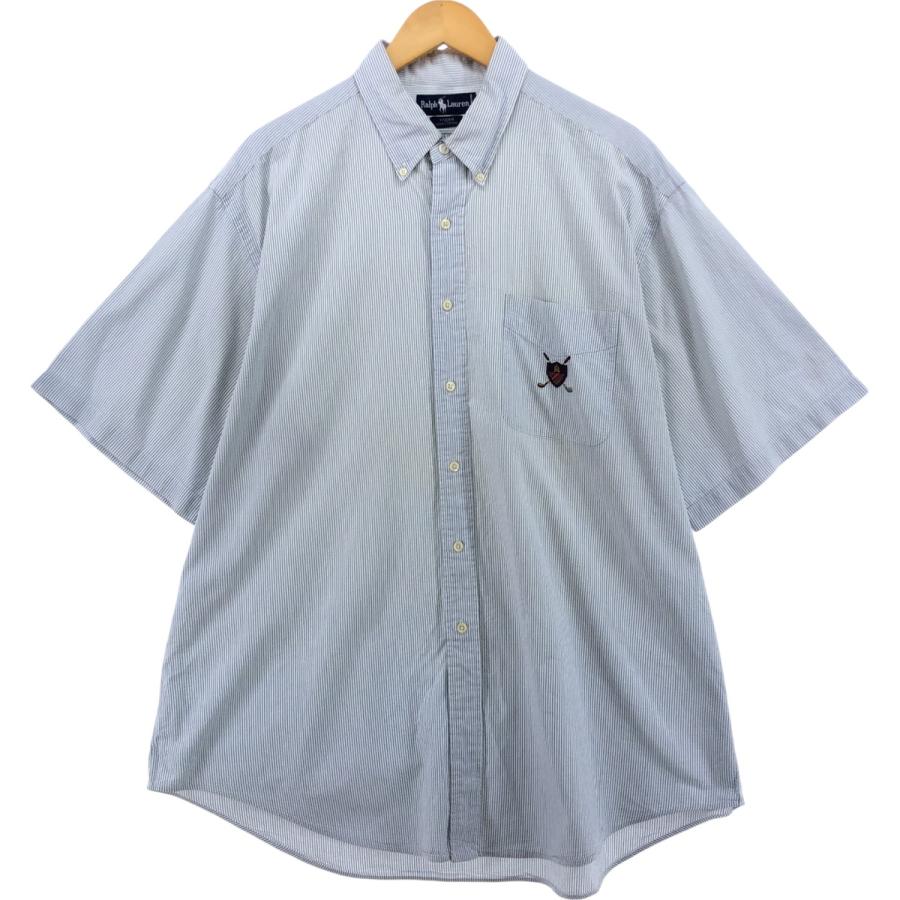 古着 ラルフローレン Ralph Lauren TILDEN シアサッカー 半袖 ボタン