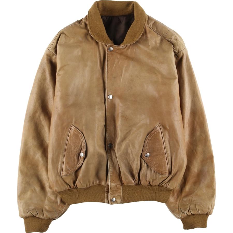 古着 Francesco Rizzi 中綿入り レザーブルゾンタイプ フランス製