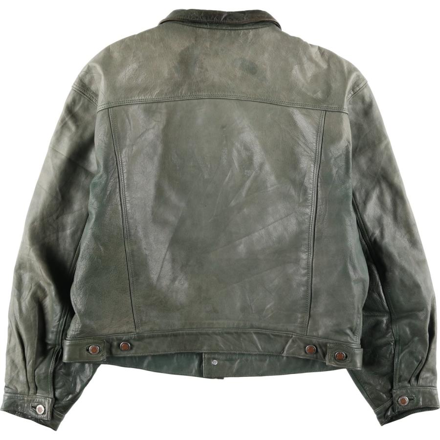 古着 トラッカージャケット レザージャケット メンズL相当