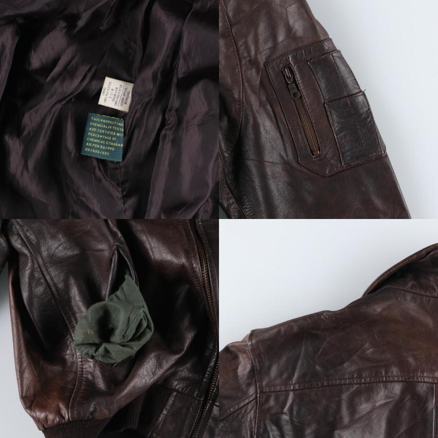 古着 90年代 REAL LEATHER スイングトップタイプ レザーブルゾン