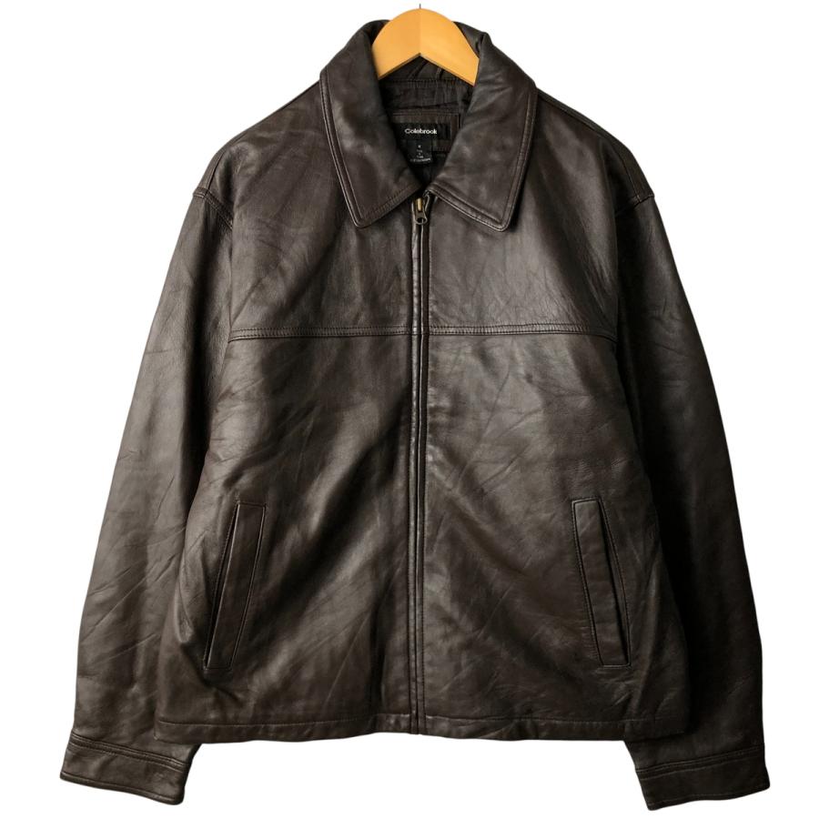 O. Henry アメカジ古着 羊革レザー スイングトップ スポーツジャケット 古着 Colebrook スイングトップタイプ 中綿入り レザーブルゾン メンズ