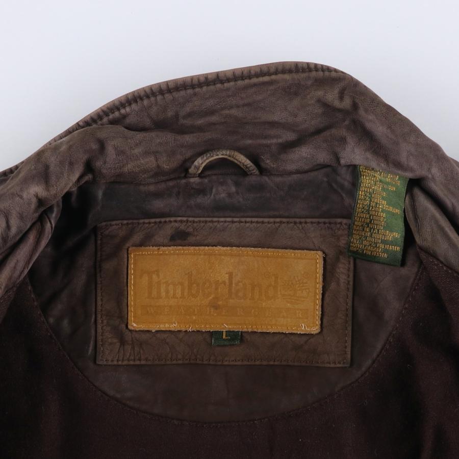 【90s】timberland WEATHERGEARレザージャケット ブルゾン 古着 90～00年代 ティンバーランド Timberland WEATHERGEAR レザー
