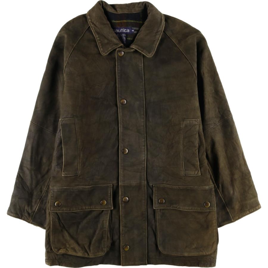 NAUTICA（ノーティカ） 古着 90年代 中綿入り レザージャケット メンズ