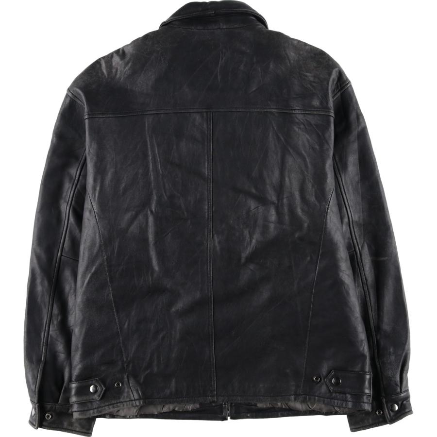 古着 IVY CREW スイングトップタイプ 中綿入り レザーブルゾン メンズM