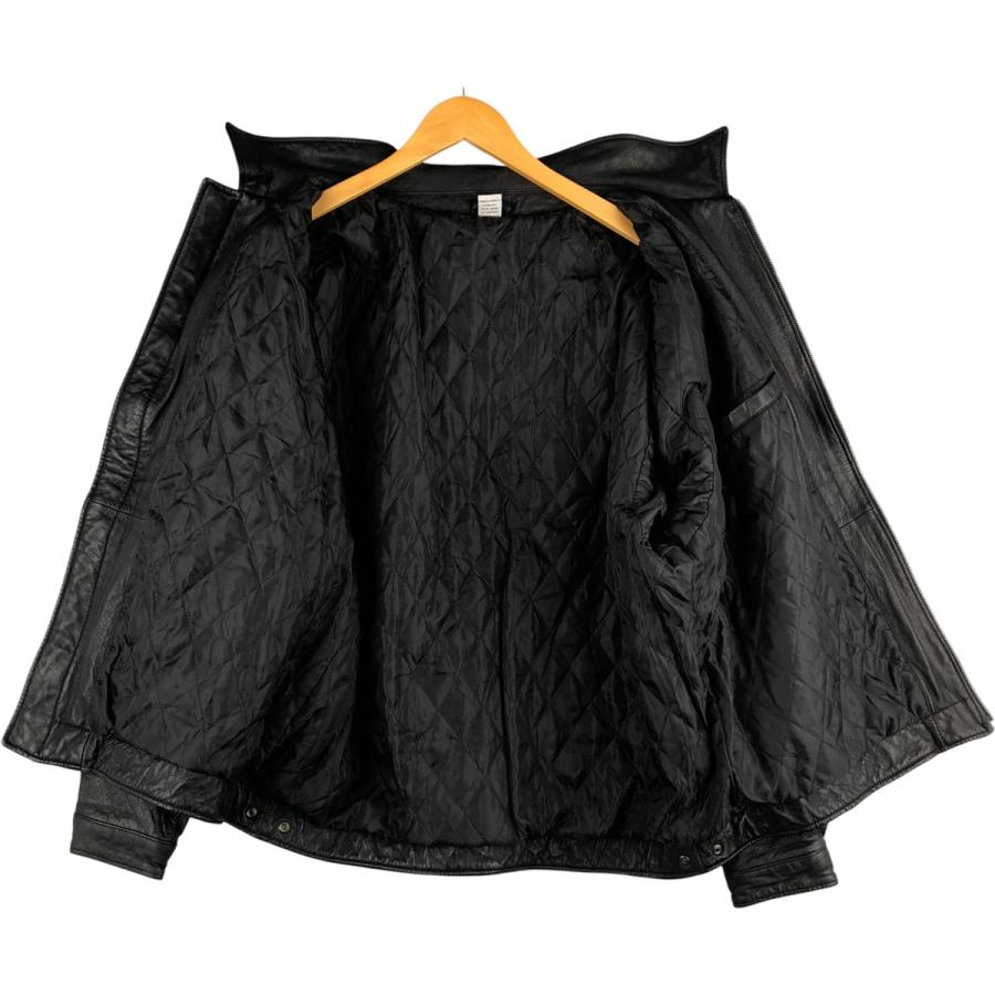 サブ@古着販売 men's 古着 スイングトップタイプ 中綿入り レザーブルゾン メンズXL相当