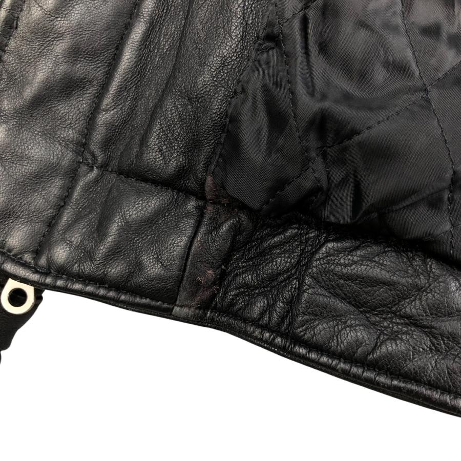 古着 スイングトップタイプ 中綿入り レザーブルゾン メンズXL相当