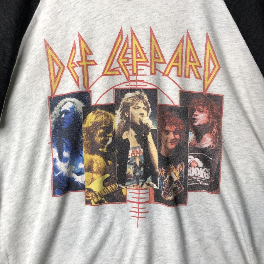 古着 NEXT LEVEL DEF LEPPARD デフレパード 七分袖 ラグラン バンドT 