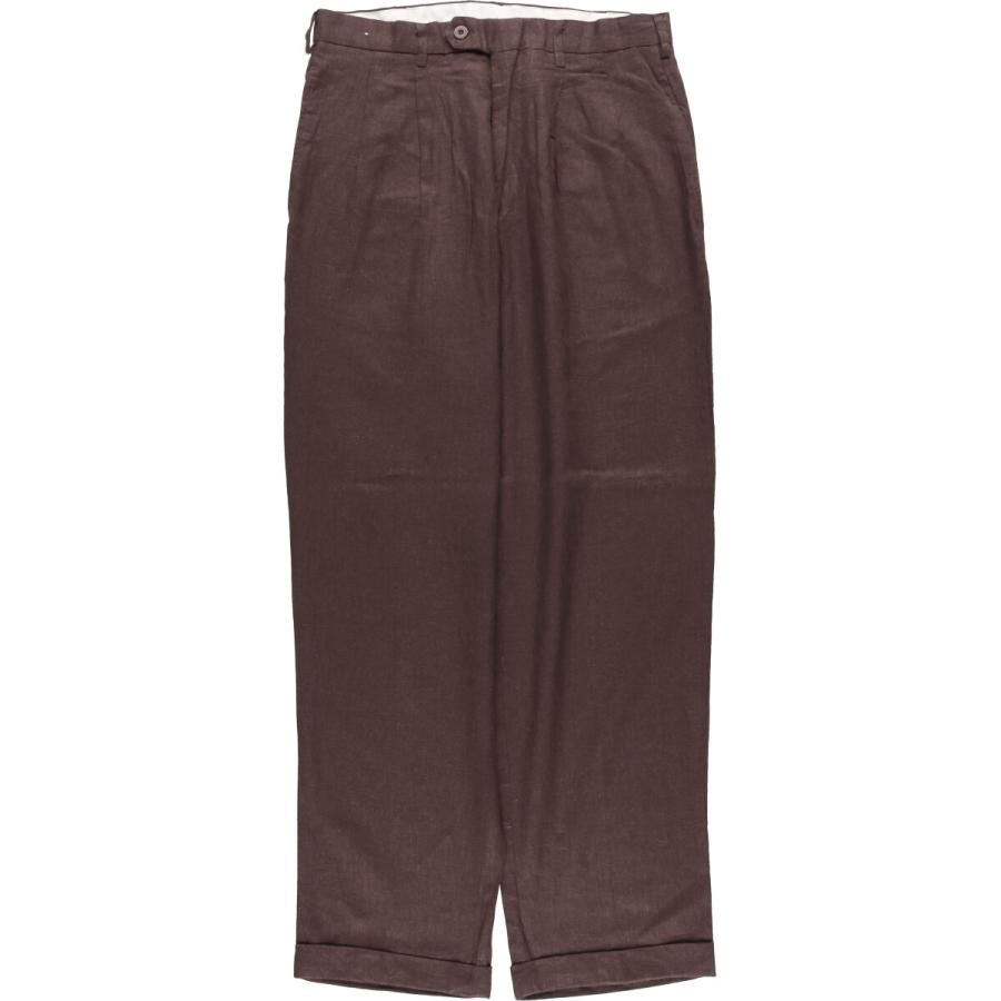 古着 90~00年代 TRUST USA ツータック リネン×レーヨンパンツ スラックス メンズw32相当 /eaa566678 古着 90~00年代 TRUST USA ツータック リネン×レーヨンパンツ