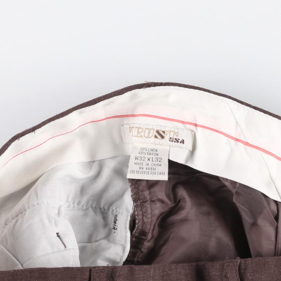 古着 90~00年代 TRUST USA ツータック リネン×レーヨンパンツ