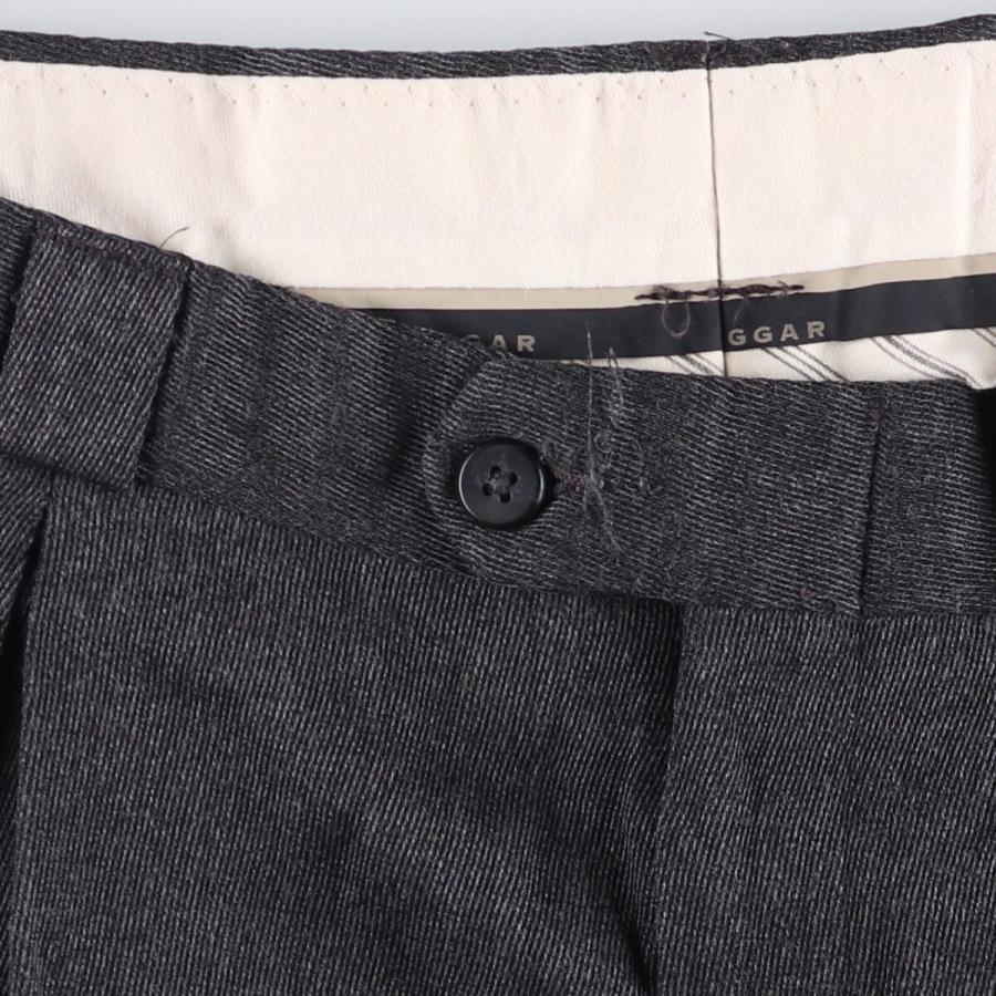 80s 90s USA製 haggar レーヨン混紡 3タック ワイドスラックス 90's 2tuck HAGGER Brown POLYESTER×RAYON W32 90年代 2タック