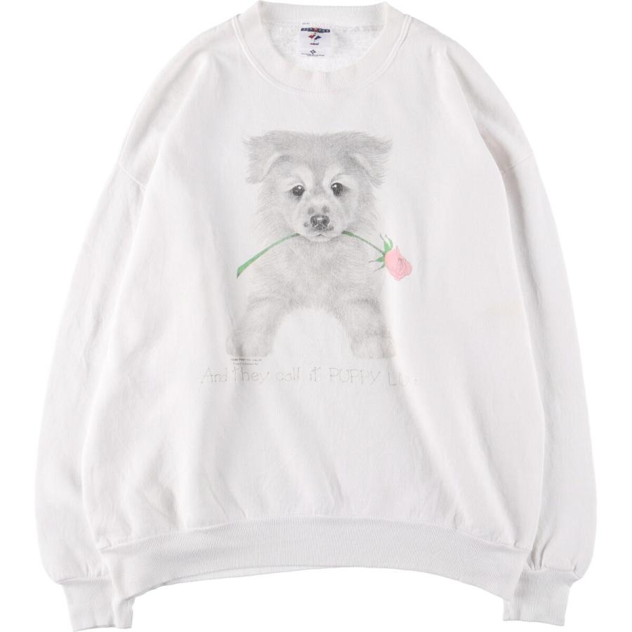 スウェット 古着 90s Jerzees ジャージーズ 犬 L 動物 アニマル 古着 90年代 ジャージーズ Jerzees 犬柄 アニマル スウェット