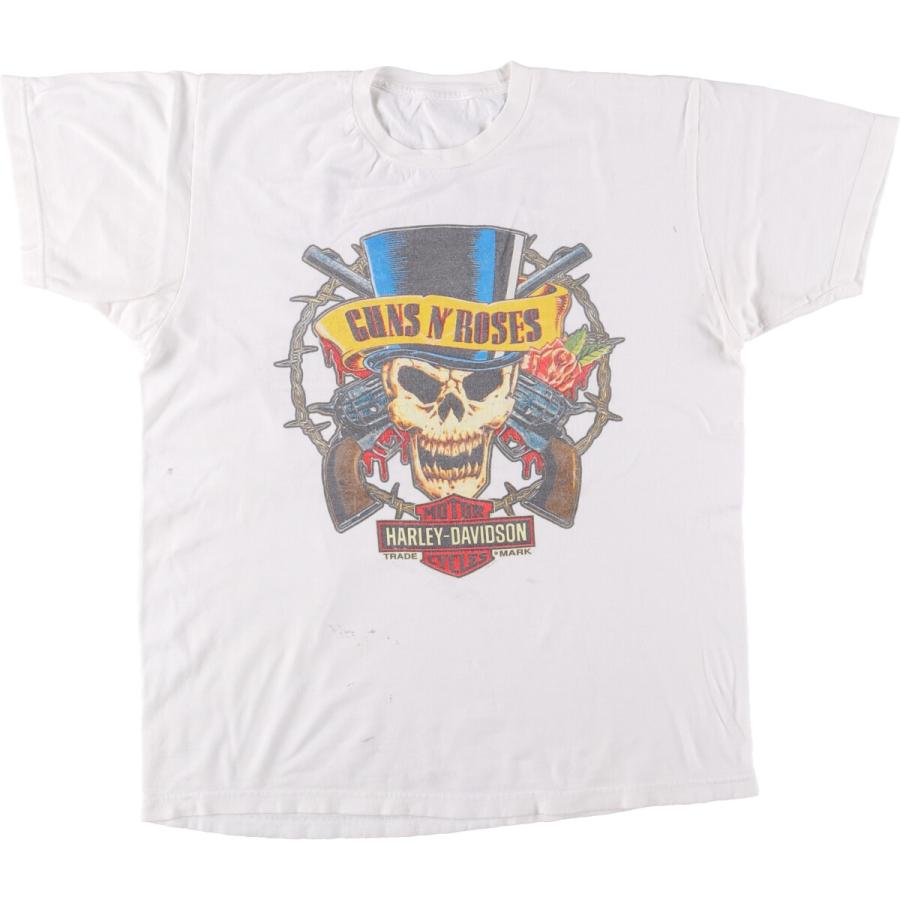 【希少】00s 〜 Harley-Davidson スカル ドクロ プリントT 古着 ガンズアンドローゼズ Harley-Davidson ハーレーダビッドソン