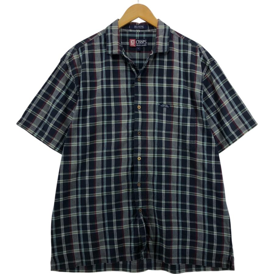 古着 90年代 ラルフローレン CHAPS チャップス チェック柄 半袖 
