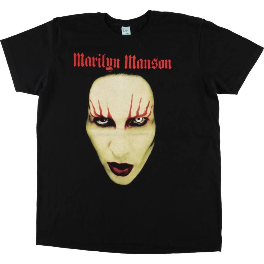 USA製【マリリンマンソン】バンドtシャツ L シングルステッチ 古着 両面 00's MARILYN MANSON BAND Tshirt マリリン・マンソン Tシャツ
