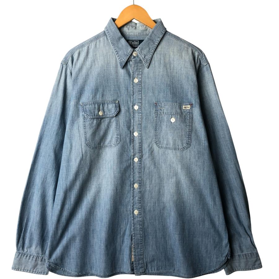 古着 ラルフローレン Ralph Lauren POLO by 長袖 シャンブレーシャツ