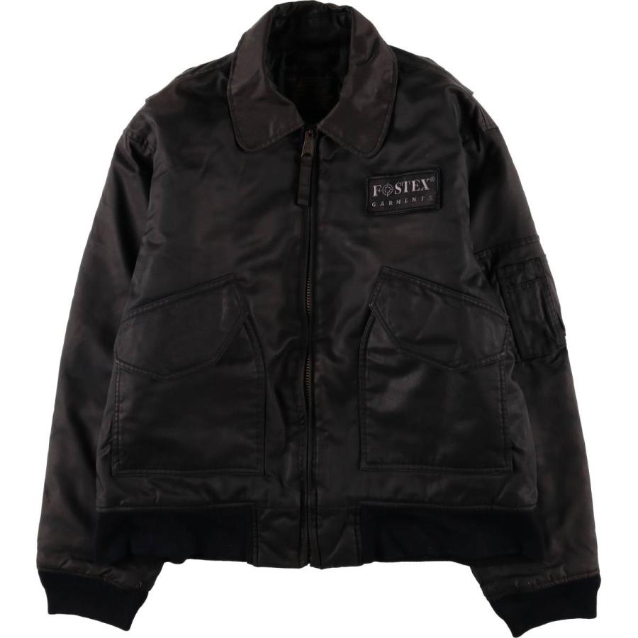 90s USA製 CWU-45フライトジャケット 黒　ブラック　古着 古着 民間品 FOSTEX CWU-45/Pタイプ 中綿入り ミリタリー フライト