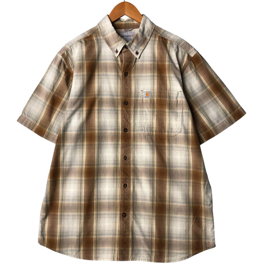 美品 オンブレチェック 長袖シャツ Carhartt RELAXED FIT L bebaf564745a99f5cc1335ee5df49d